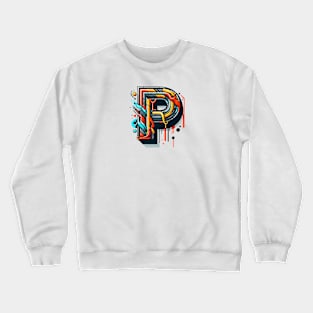 Letter P design graffity style Crewneck Sweatshirt